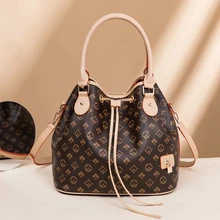 

Women's Bucket Handbag Bag New Luxury Designer Leather Totes Bags Large Capacity Drawstring Shoulder Bag Retro Messenger Bag