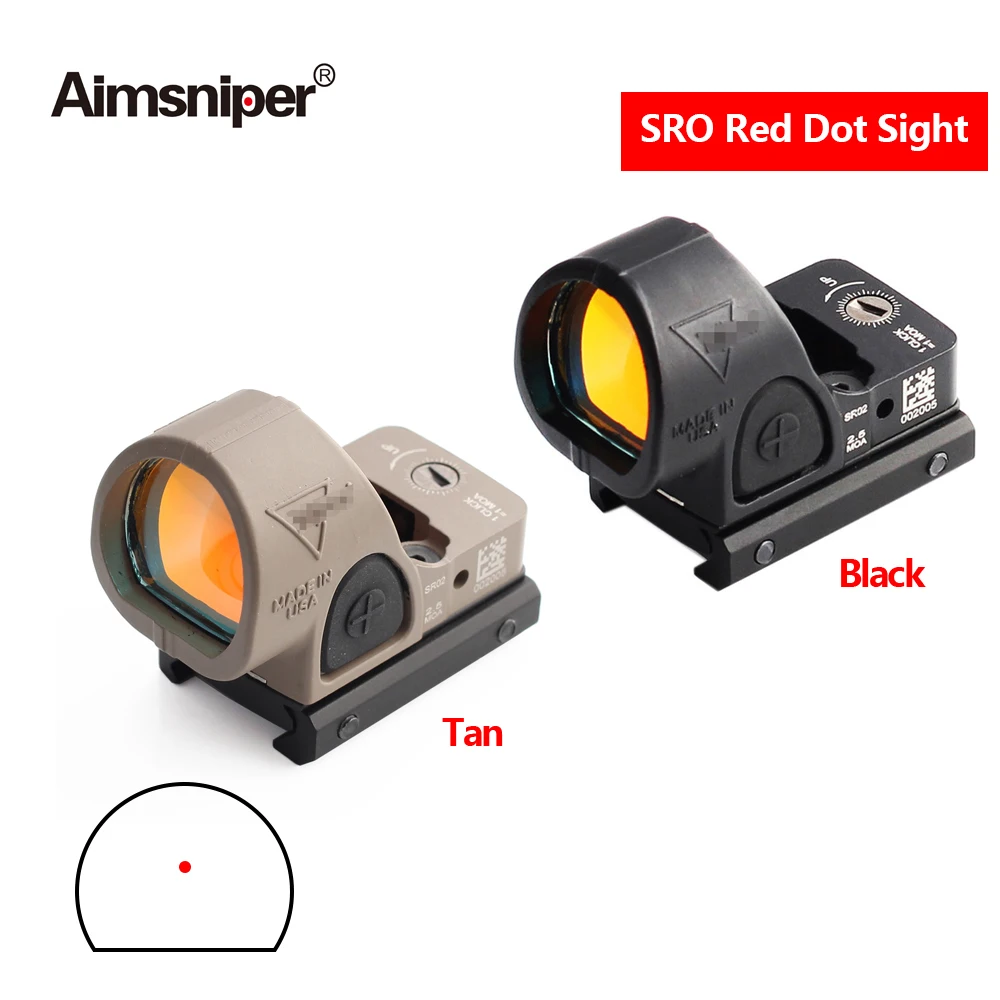 Tactical Glock Mini RMR SRO Reflex Red Dot Sight Hunting Optics Rifle Scope Collimator With 20mm Rail Mount For Airsoft Ar15 Gun