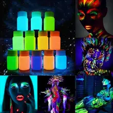 Модные вечерние неоновые краски для лица черного света 25 г