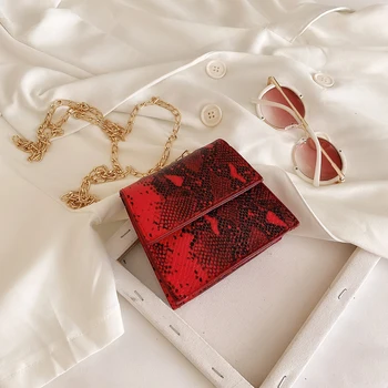 

Fashion Snake Skin Shoulder Handbag Female PU Mini Serpentine Crossbody Bag Fashion Simple Leisure Ladies Popular Bag