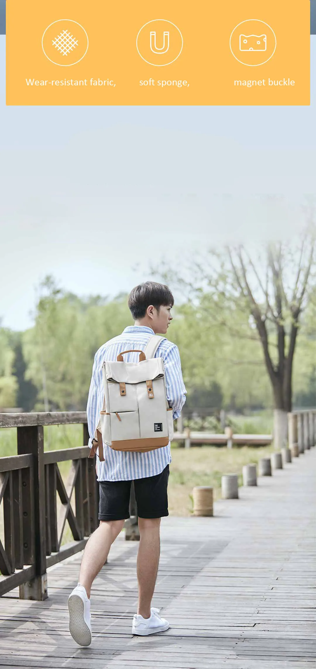 Xiaomi Mijia Urevo 90fun Для мужчин Для женщин Колледж рюкзак для школы, для отдыха 15,6 дюймов Водонепроницаемый сумка для ноутбука рюкзак для отдыха на открытом воздухе