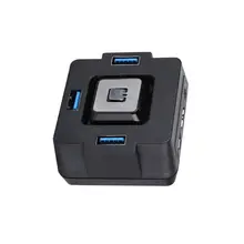 Многофункциональный настольный ПК переключатель 3 порта USB 3,0 с аудио Sould компьютерный переключатель внешний выключатель питания Кнопка сброса Plug and Play