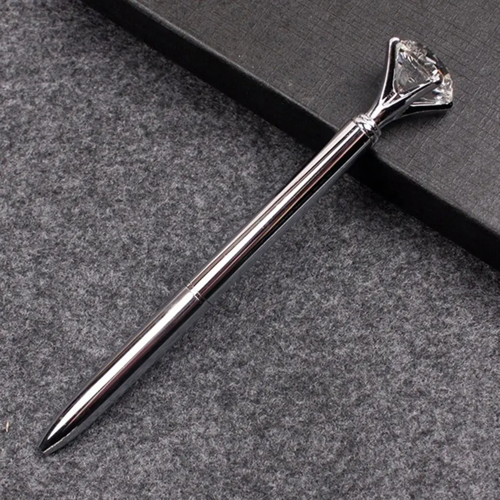 Luxury Portable Big Crystal Pen Diamond Ballpoint Pens Stationery Ballpen Home Office School Supplies Drop Shipping Wholesale