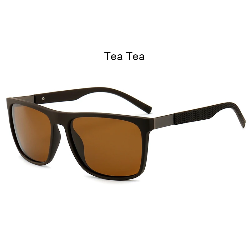 C6 tea tea HBK квадратные фотохромные поляризованные солнцезащитные очки для мужчин TR90 материал памяти антибликовые очки безопасные очки для ночного вождения желтые линзы - Цвет линз: C6 tea tea