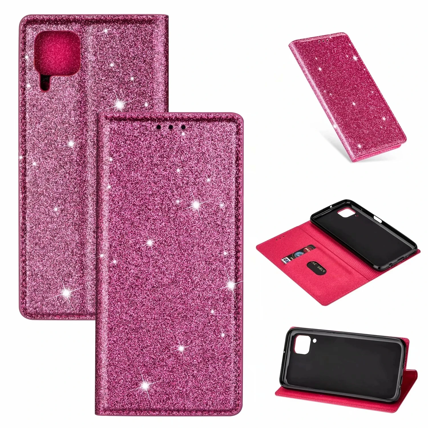 Custodia Glitter Bling per Huawei P20 P30 P40 Compagno 10 20 Pro Lite P Smart 2019 Y6 Y7 2019 Honor 8A Portafoglio di vibrazione Fonda Proteggi_voghion.com