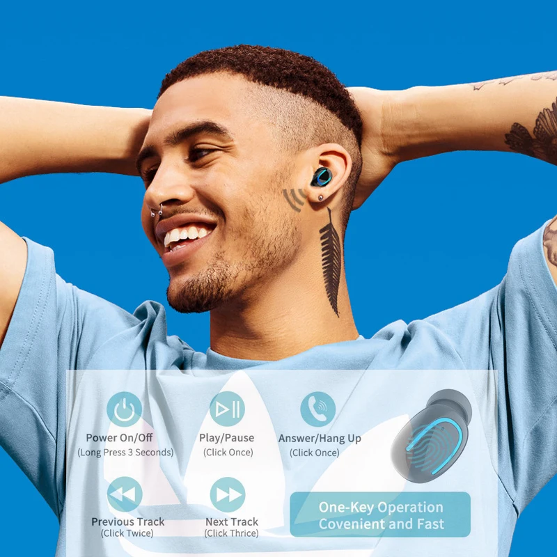 Новинка TWS Беспроводные наушники с Bluetooth зарядная коробка Наушники Спортивные HD