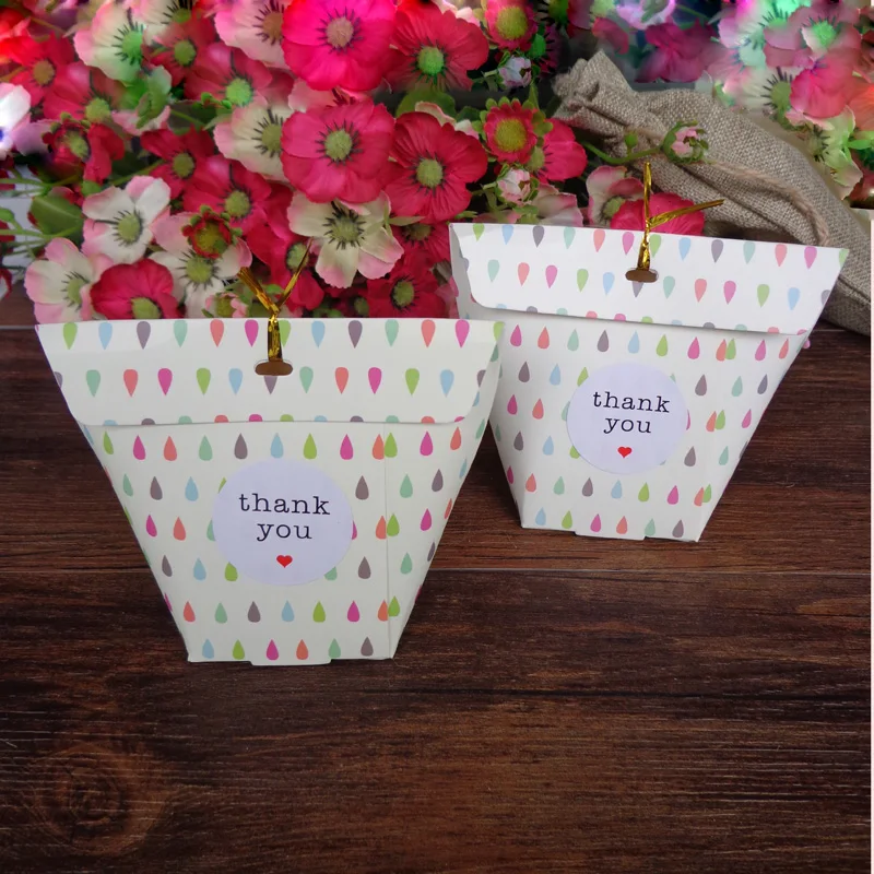 

5pcs Candy Chocolates Dessert Gift Boxes Paper Box Bag with Paper Sticker Baby Kids Birthday Parties Festival Supplies