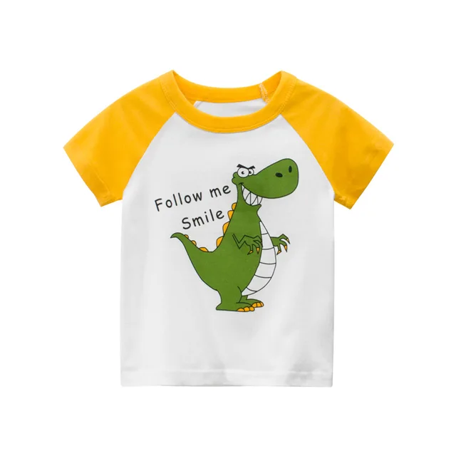 Boys Girls Cartoon T Shirts Kids Dinosaur Print T Shirt For Boys
