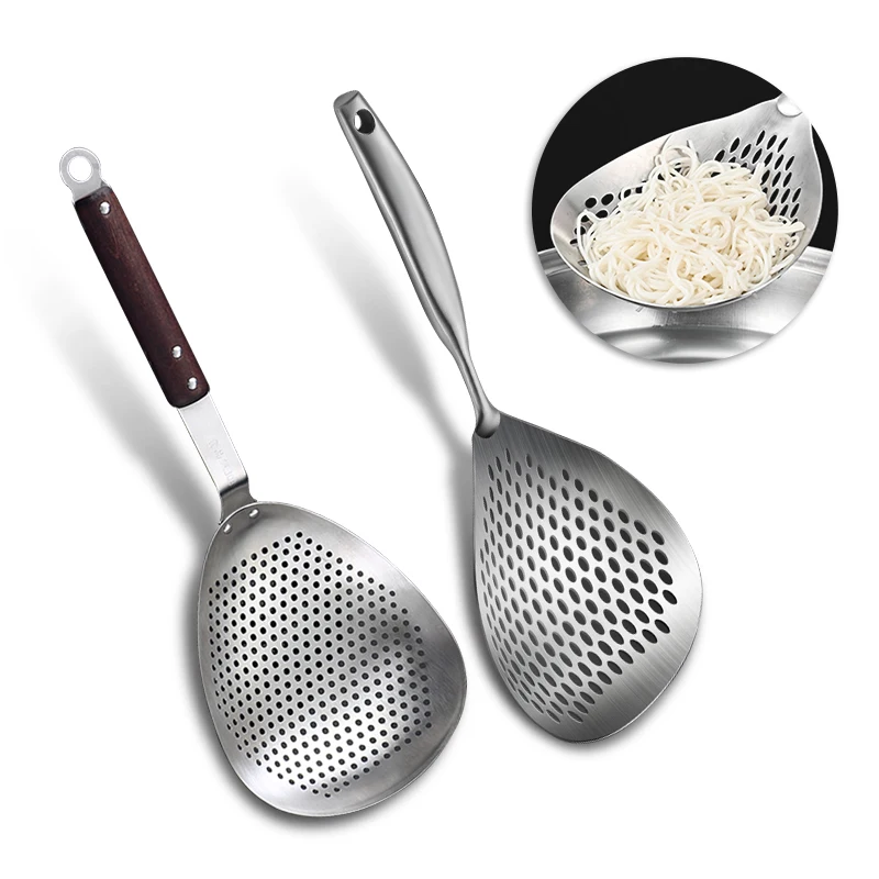 

2pcs Stainless Steel Skimmer Strainer Colander Mesh Deep Fryer Oil Frying Scoop Noodles Dumpling Sieve Kitchen Tools Kitchenware