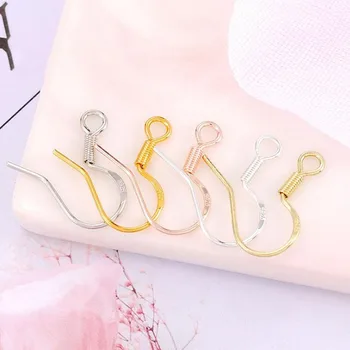 

30pcs/lot Carven 925 Silver Copper Earrings Clasps Hooks for DIY Jewelry Making Accessories Ear Hook Earwire Jewelry