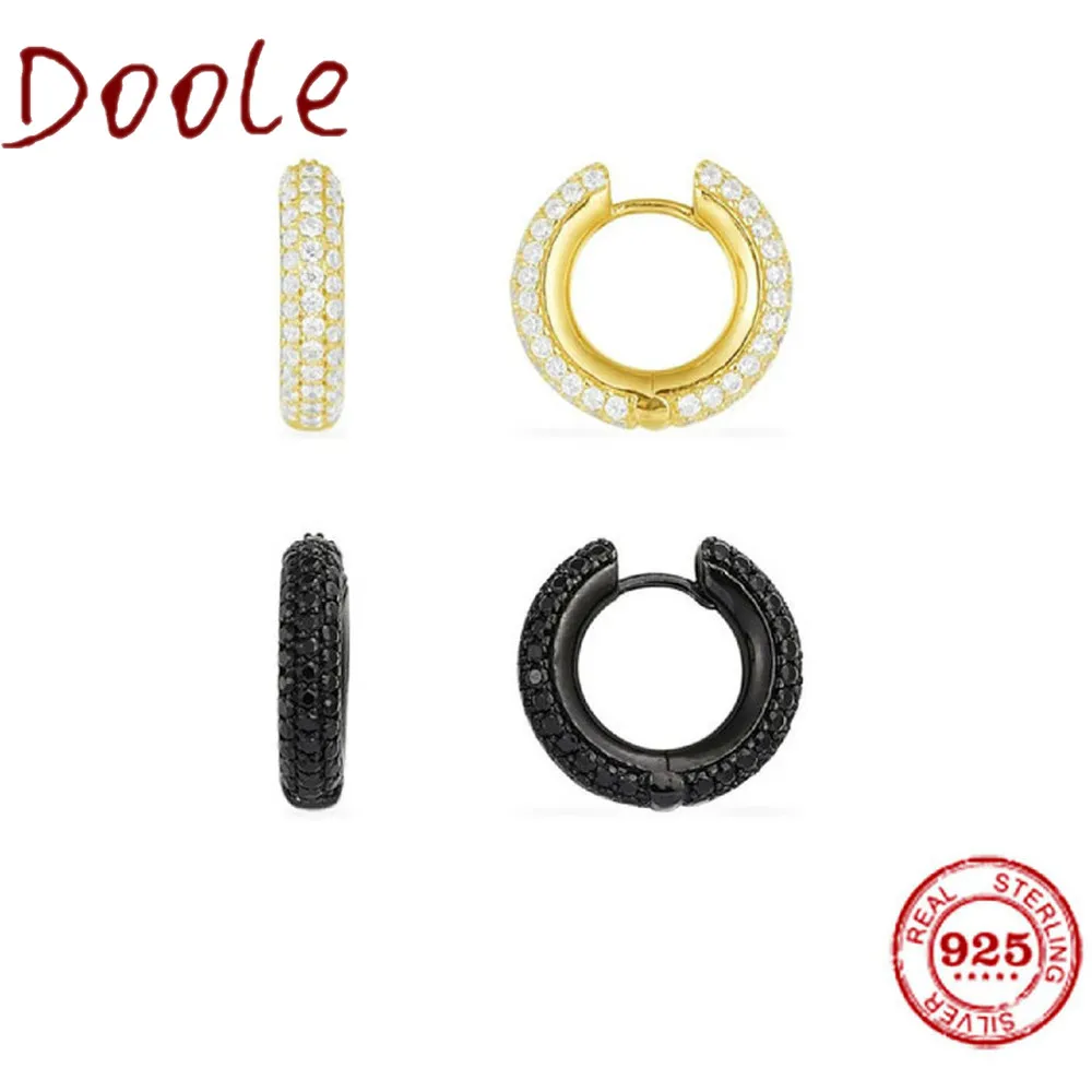 

Fashion Fine Charm Sterling Silver Copy 1:1 Copy,Unisex Black Paved White Paved Hoop Luxury Earrings Women Monaco Jewelry Gift