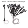 20PC 7cm Model Railway Led Lamppost Lamps Wall Lights 1:100 Scale 3V White Miniature LED Street Lights 1:100 H0 Scale Lamp Post 3