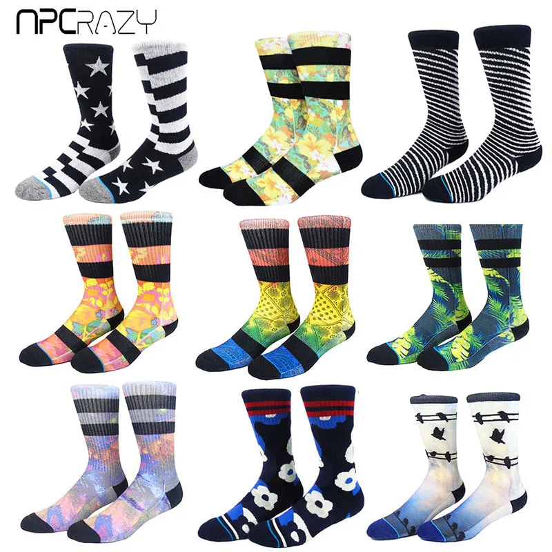 

Socks Men Skateboarding Sock 3D Print Basketball Socks Men USA Flag Running Cycling Sock Odd Future Men's Outdoor Sport Meias