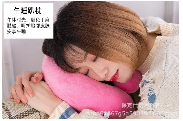 Одноцветная подушка для шеи u-образная подушка для шеи самолет вагон для подушки подарок для деятельности настраиваемые плюшевые игрушки