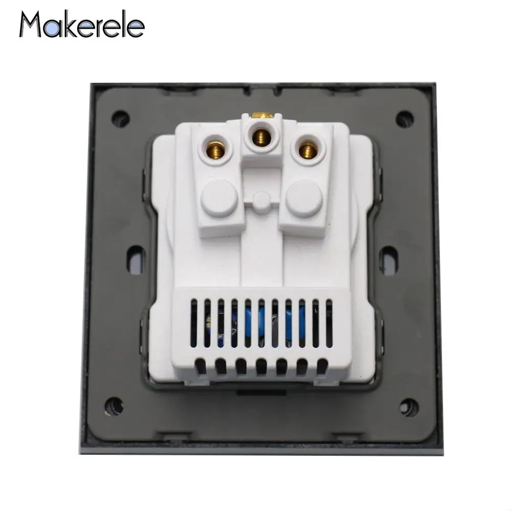 16A EU Standard Wall Power Socket Dual USB Charger Port For Mobile Adapter Outlet PC Stainless Steel Brushed Aluminum Panel Plug