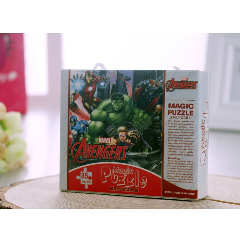 35pcs WITH BOX Дисней Замороженный мультфильм 3d головоломка коробка детская игрушка головоломка игры подарок бумага мультфильм шаблон головоломка для детей игрушки для детей D03 - Цвет: 35pcs WITH BOX