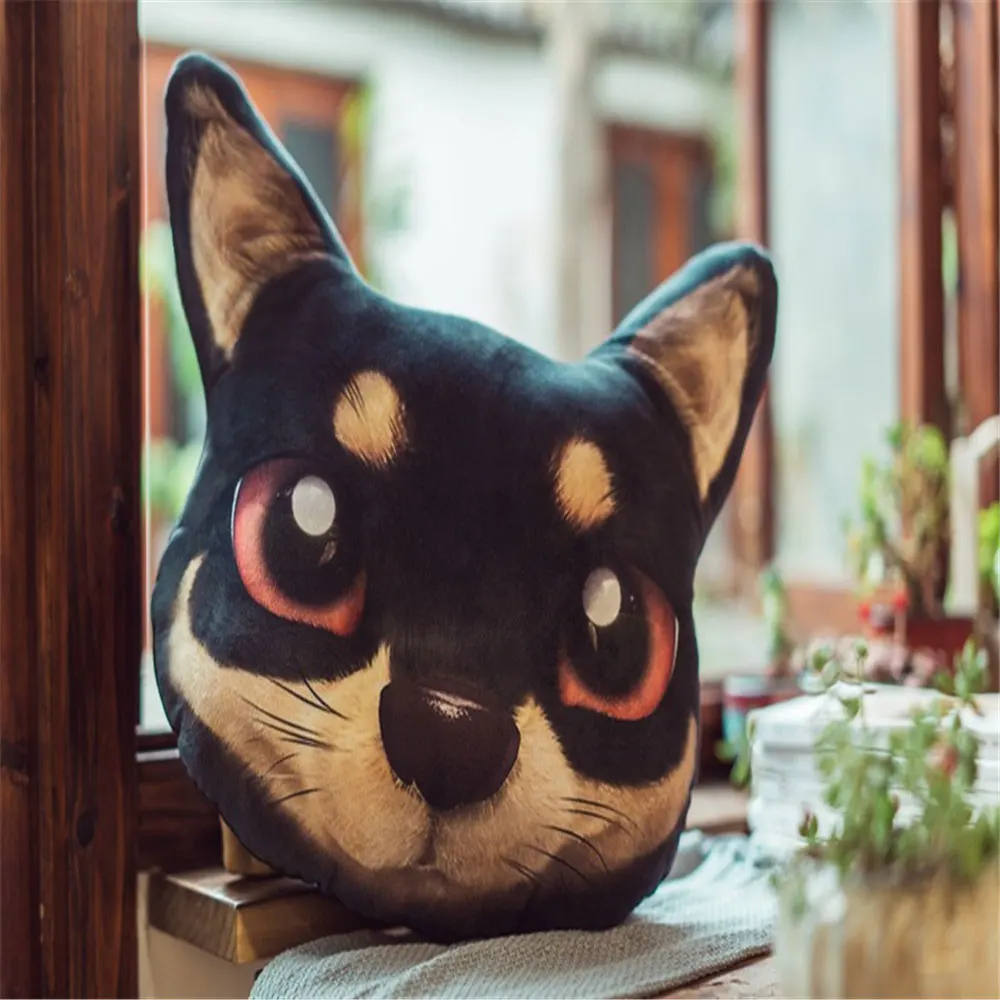 Новая Домашняя Подушка Милая имитация домашних животных 3D Собака два Хаши кожаный диван в виде животного Подушка креативное украшение для