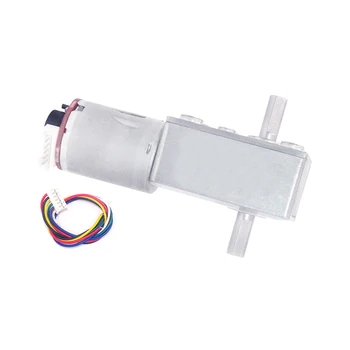 

DC6V 12V 24V JGY370 Dual Shaft Full Metal Gearbox Turbo Worm Gear Motor with Hall Encoder Signal Feedback Self-Lock