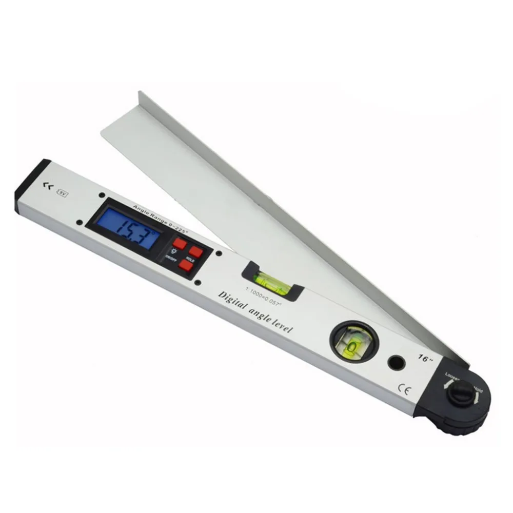 

400mm/16inches 0~225 Degree Professional Protractor Electronic Laser Spirit Level Digital Display Angle Meter Free Ship