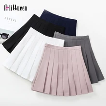 Новое поступление, плиссированные юбки для девочек, однотонные юбки для молодых девушек, женская летняя одежда, белая, серая, черная, розовая мини-юбка