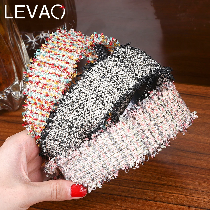 

Levao New Weaving Headband for Women Retro Tassel Hairband Wide Handmade Weave Hair Hoop Bands Girls Party Hair Accessories