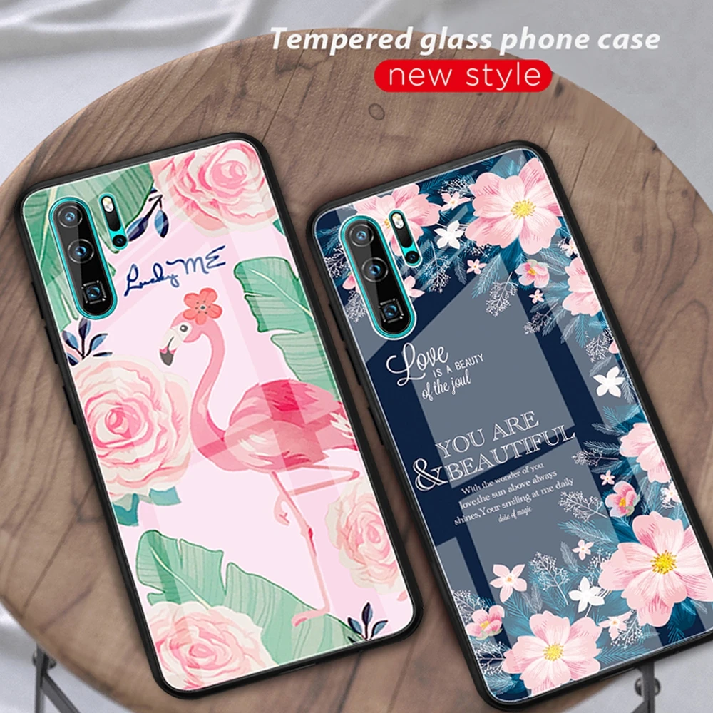 Tempered Glass Case For Huawei P30 Pro Case Gradient Painted Cover For Huawei Mate 20 Lite Case For Huawei P30 Lite Mate 20 Pro Cover Coque Funda