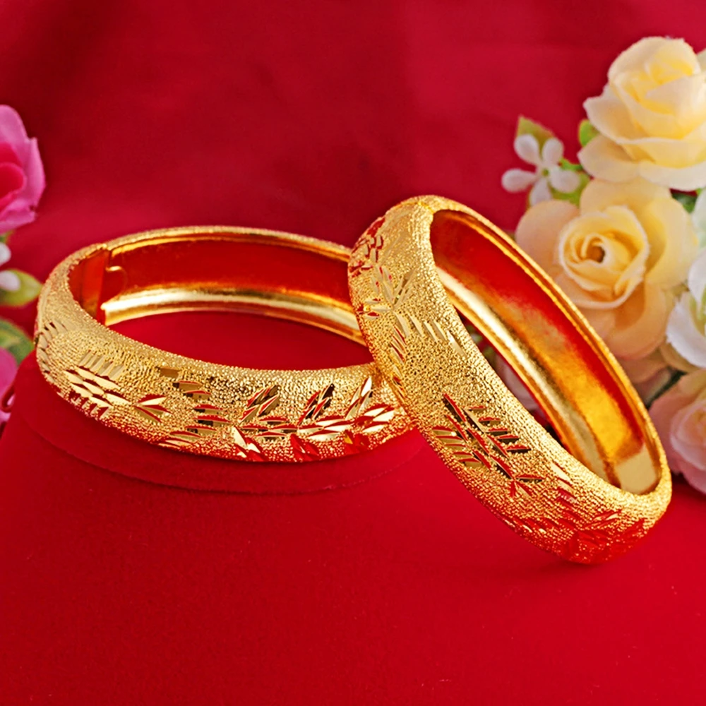 Браслет в дубайском стиле свадебный золотистый элегантный браслет резной Желтый Женская Золотая открывающийся браслет подарок роскошные аксессуары