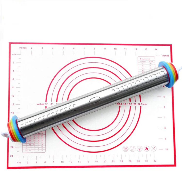 

Adjustable thickness stainless steel rolling pin Pizza Noodles Cookie Pie Making Baking Tools Kitchen Accessories