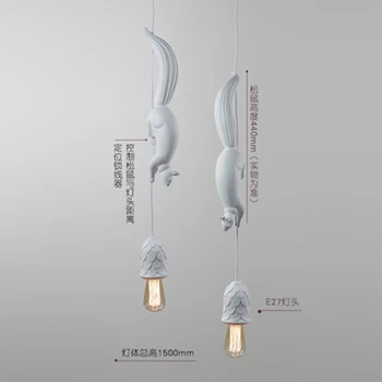 

Nordic Restaurant Animal Chandelier Clothing Store Front Bedroom Children's Room Lamp Simple Personality Creative Squirrel Chand