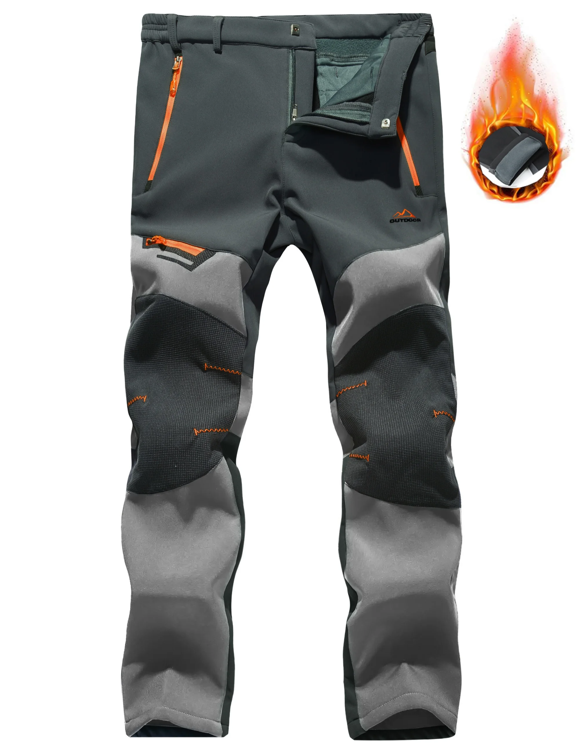 black khaki pants TACVASEN 4 Season Breathable Mens Tactical Pants Fishing Hiking Camping Waterproof No Fleece Pants Zipper Pocket Casual Trousers casual cargo pants Casual Pants