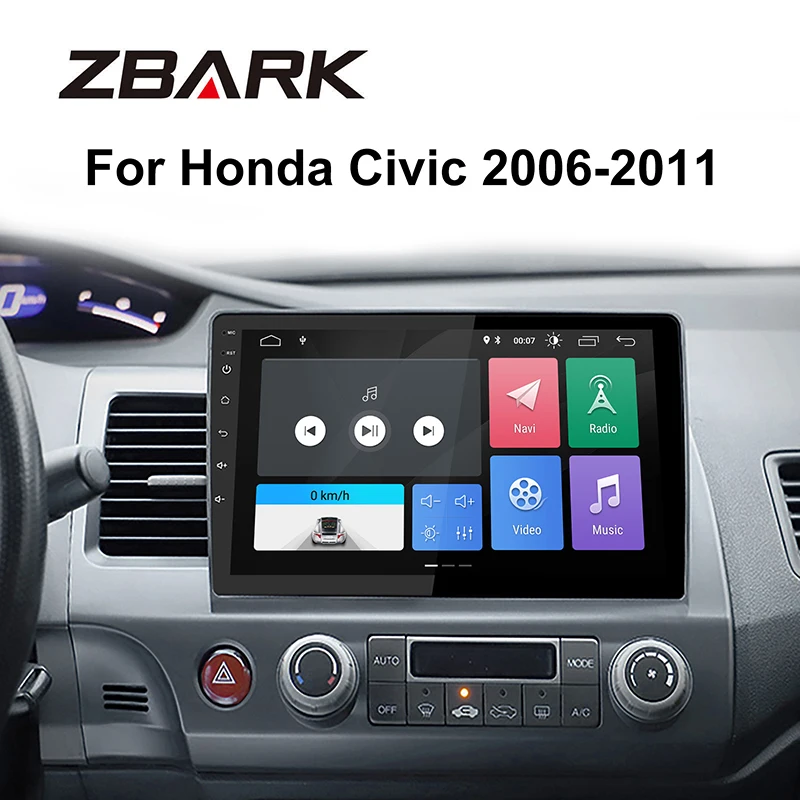 

10.1 Inch 2 din android 9.0 Car Stereo Multimedia Radio Player navigation NO DVD Bluetooth for Honda civic 2006-2011 YHTK0242