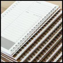 Записные книжки из крафт-бумаги ежедневник Еженедельный Органайзер, скрепленный спиралью либрета А5 записные книжки ежемесячный бумажный график Filofax