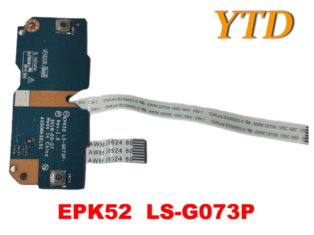 Original for HP Pavilion 15-DA 15-DB Touchpad Mouse Button Board With Cable EPK52 LS-G073P tested good free shipping | Компьютеры и