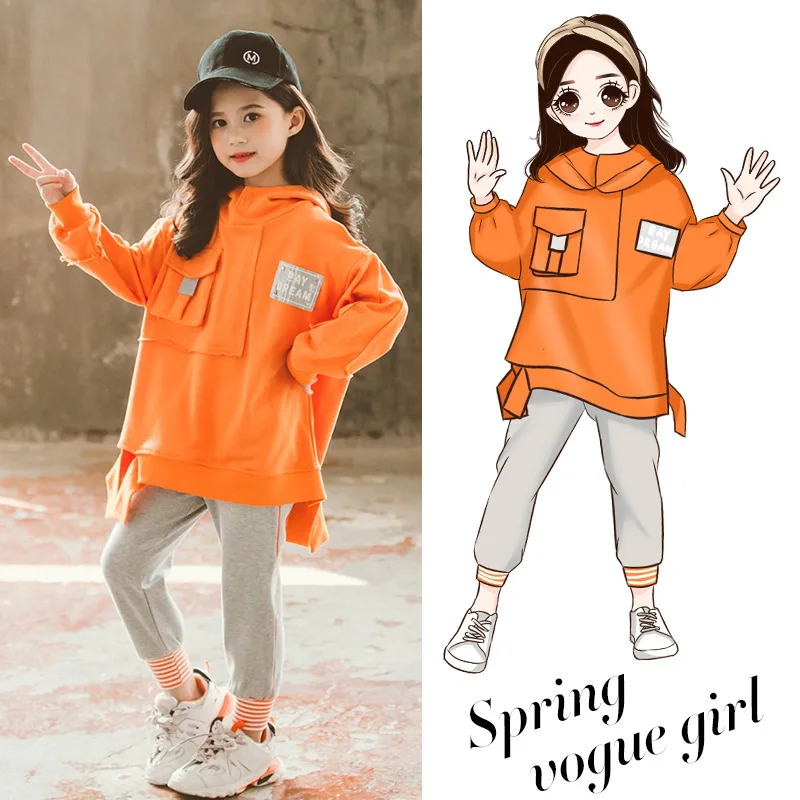 

Fashion Cotton Girls Clothes Set Teen Girls Tracksuit Spring 2020 Autumn Long Sleeve 2pcs Children Suits Little Girl Sets