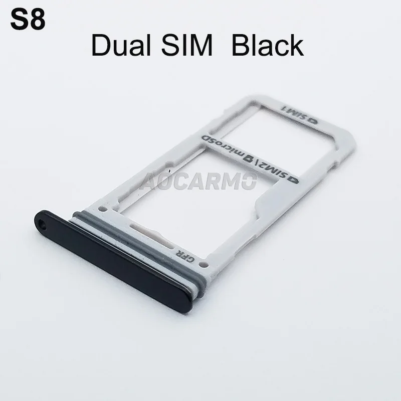 Aocarmo один/двойной металлический пластиковый Nano Sim лоток Слот держатель для samsung Galaxy S8 SM-G9500 G950F
