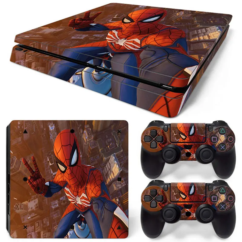 Marvel Spiderman Venom Vinyl Skin Sticker for PS4 Slim Console and 2 Controllers Decal Cover Game Accessories 
