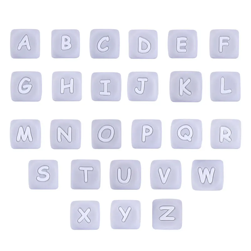 New 100pc Alphabet Silicone Chewing Beads For Teething Necklace Food Grade BPA Free Letter DIY Baby Name Baby Teether