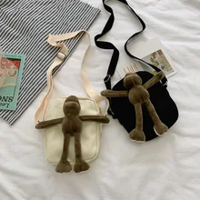 Мультяшная Милая Одна сумка тканевая через плечо женская новая стильная дорожная сумка через плечо Портативная сумка для мобильного телефона оптом