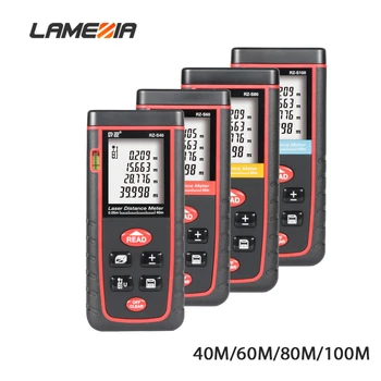 

LAMEZIA 40M/60M/80M/100M Digital Display Laser Distance Meter Tape Range Finder Build Measure Device Ruler Test Tool