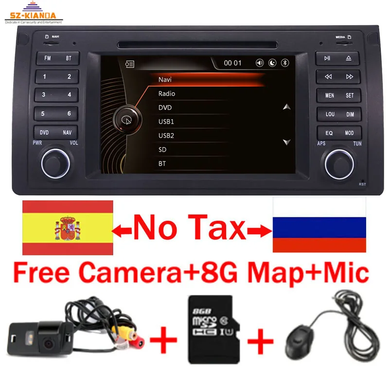 UI " автомобильный DVD gps для BMW E39 X5 E53 с gps Bluetooth Радио RDS USB SD рулевое колесо управление камера - Цвет: Camera Mic 8GB Map