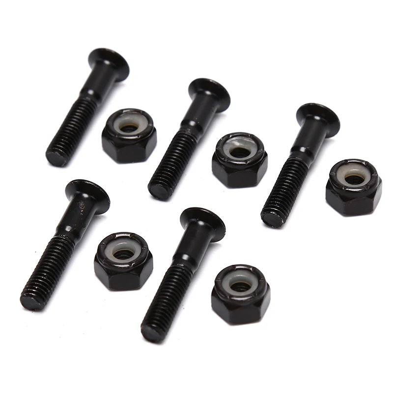 8Pcs/ Set Cruiser Longboard Skateboard Hardware Screws Nuts - Black 27mm for Skateboarding Replacment Accesories | Спорт и