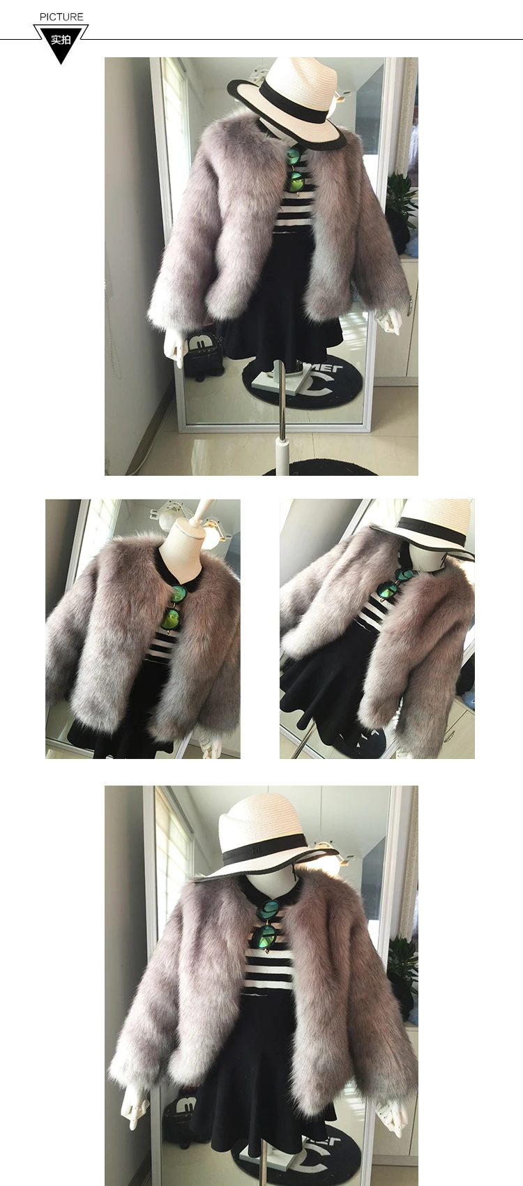 Меховые женские пальто из искусственного меха зимние сексуальные Серебристые серые пальто из искусственного меха меховые куртки с рукавом три четверти M918