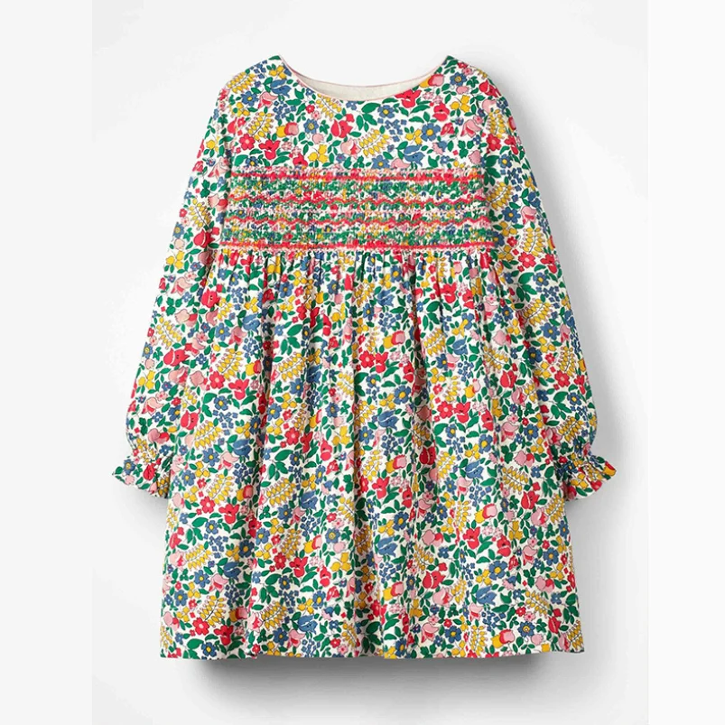 Little maven/ г. Осенняя детская брендовая одежда для маленьких девочек; хлопковые платья в полоску с цветочным рисунком для маленьких девочек