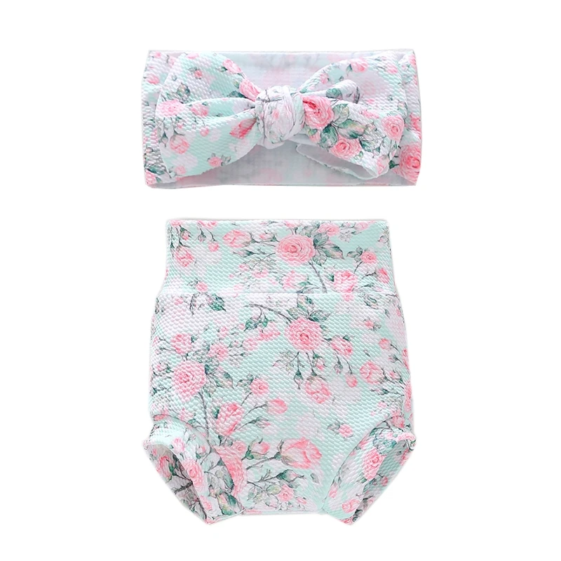 Baby Clothing Set best of sale Baby Infant Toddler Girls Shorts Floral Dots Loose Pants Underwear Boys Bloomer Princess Diaper Cover and Bowknot Headband G99C Baby Clothing Set discount Baby Clothing Set