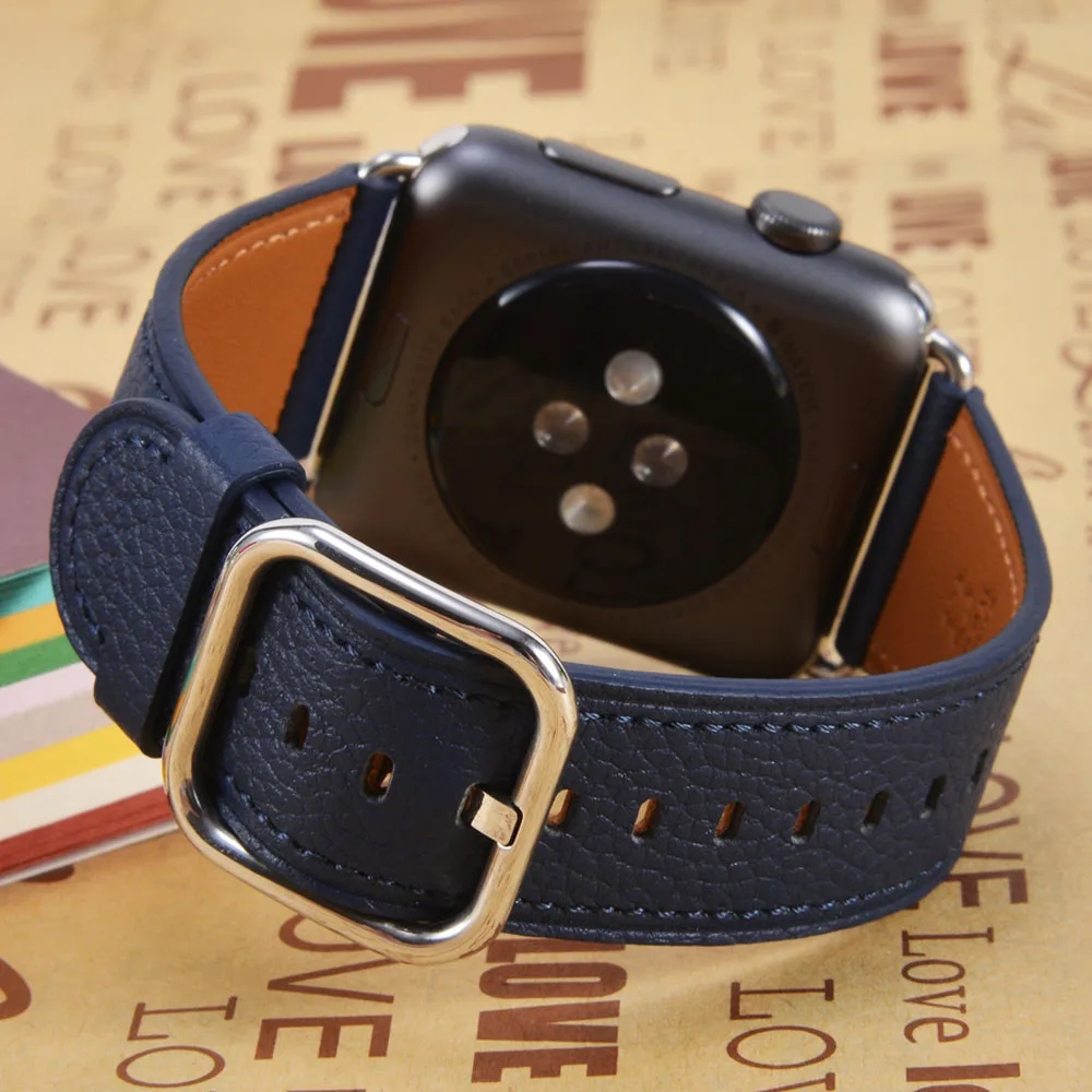 Ремешок из натуральной кожи петлевой для Apple watch 42 мм 38 мм для женщин и мужчин ремешок для спортивных часов для iwatch series 4 3 2 1 40 мм 44 мм