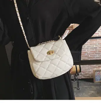 

Bag women's bag new 2019 fashion Messenger Bag Fashion Leather 2020 Sheepskin Single Shoulder small fragrant Lingge