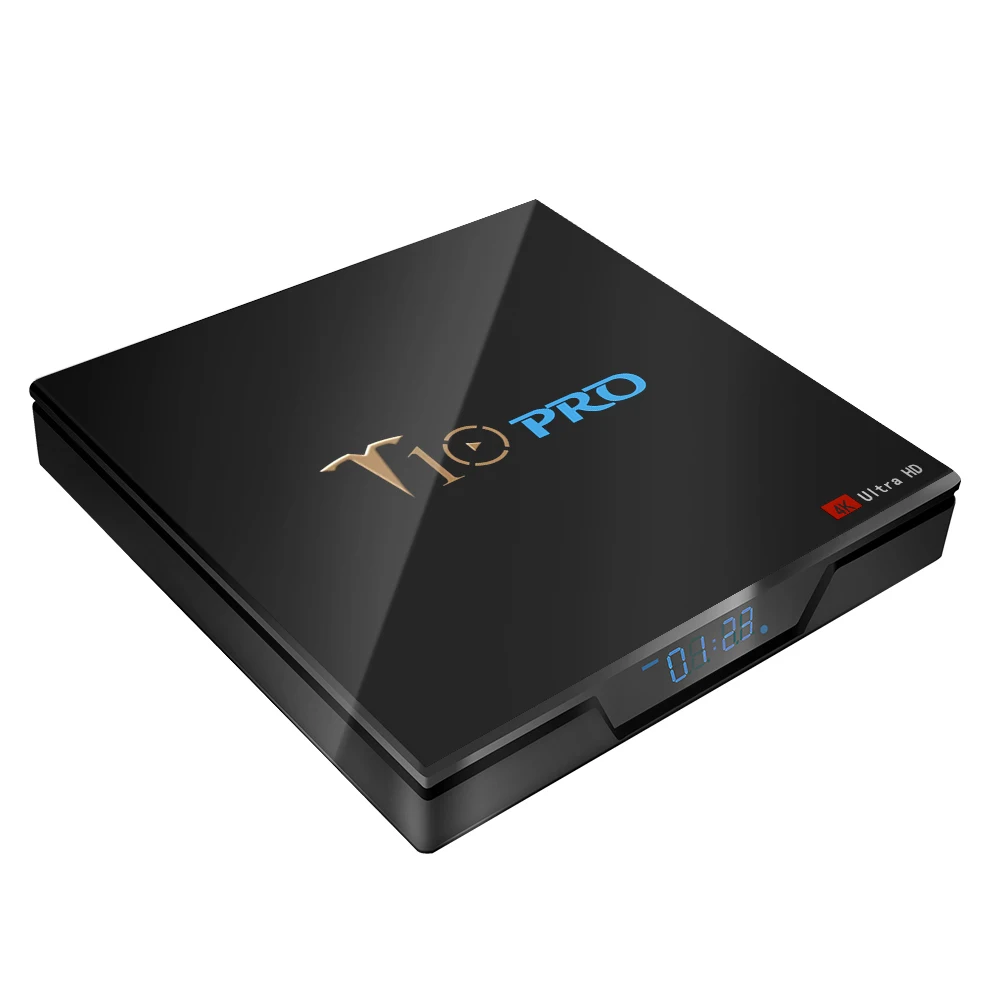 T10 PRO Smart Android 8,1 ТВ приставка S905X2 Четырехъядерный 4K UHD 4 Гб+ 64 Гб ТВ приставка двухдиапазонный WiFi Bluetooth 4,1 HD медиаплеер светодиодный экран