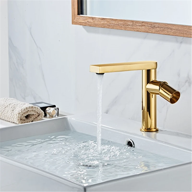 

Basin Faucet Hot and Cold Bathroom Mixer Tap Black Brass Bathroom Faucets Single Handle Hole Water Crane Mixers Tap