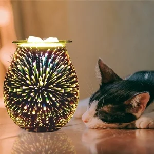 Диффузор для эфирного масла стеклянная настольная горелка ночник с 3D эффектом