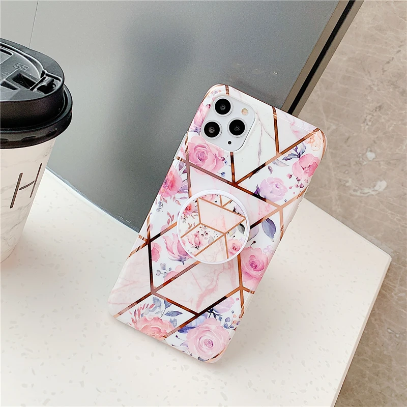 Модные чехлы для телефона с геометрическими цветами для huawei Mate20 30 pro P20 30 pro 30 lite стенты листья растений задняя крышка с цветочным рисунком